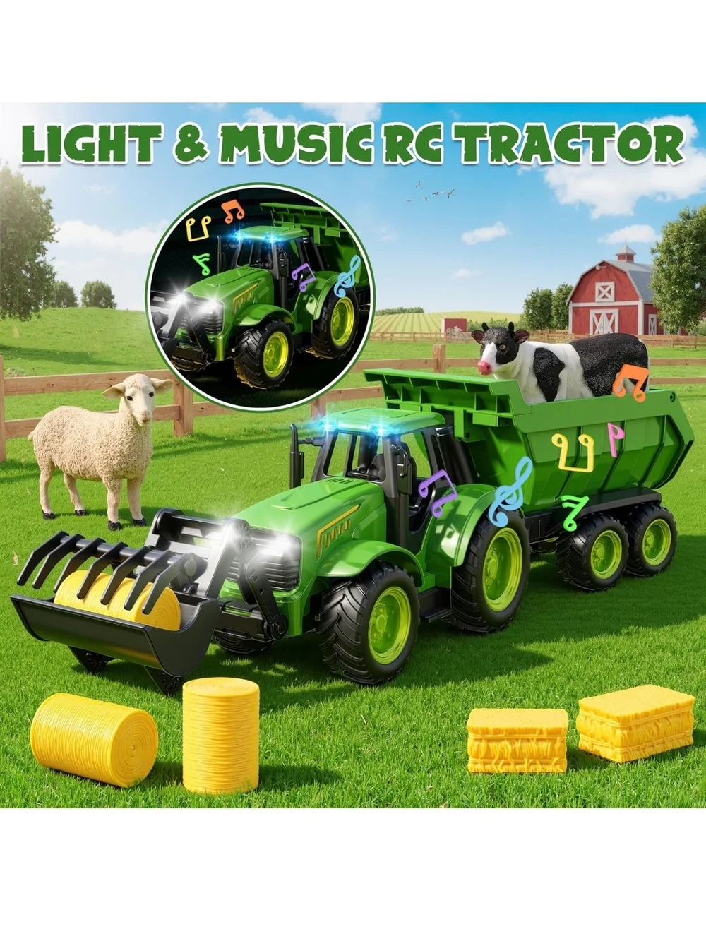 RC Farm Tractor Toy - Green